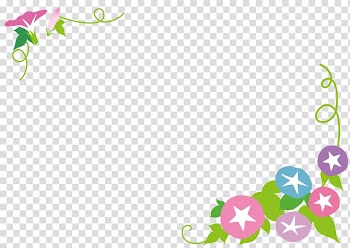 Asagao flower frame., others transparent background PNG clipart