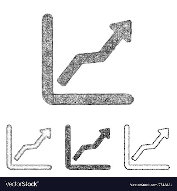 Ascending icon set - sketch line art vector image