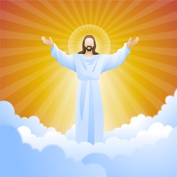 Ascension resurrection day of son of god Free Vector