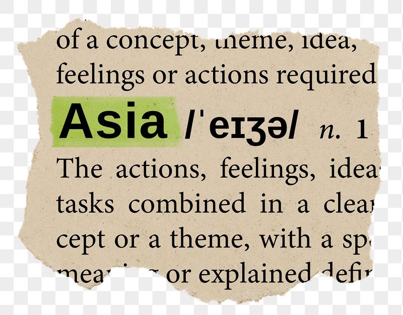 Asia png word sticker, torn | Free PNG - rawpixel