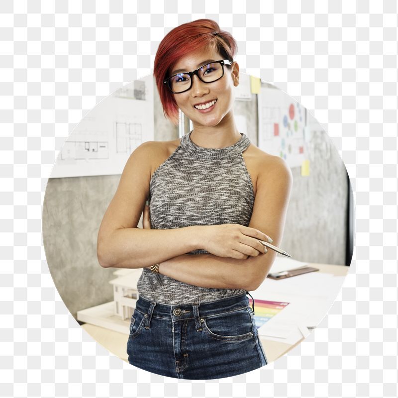 Asian architect png woman badge | Free PNG - rawpixel