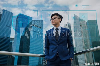 Asian businessman in a city