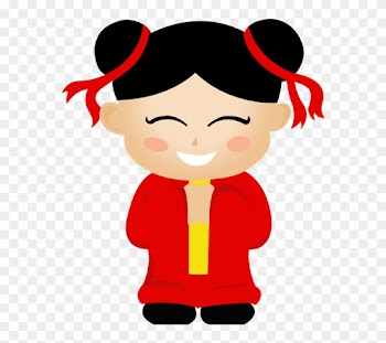 Asian Clipart Chinese Theme - Chinese Girl Cartoon Png