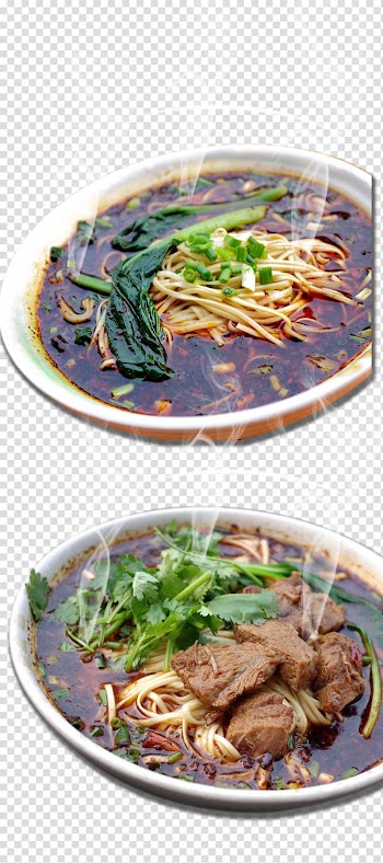 Asian cuisine Ramen Beef noodle soup Breakfast, Beef vegetable face transparent background PNG clipart