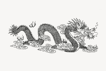 Asian dragon clipart, vintage illustration | Free Vector - rawpixel