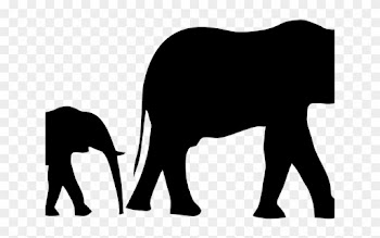 Asian Elephant Clipart Silhouette Cameo - Baby Elephant Silhouette Transparent Background