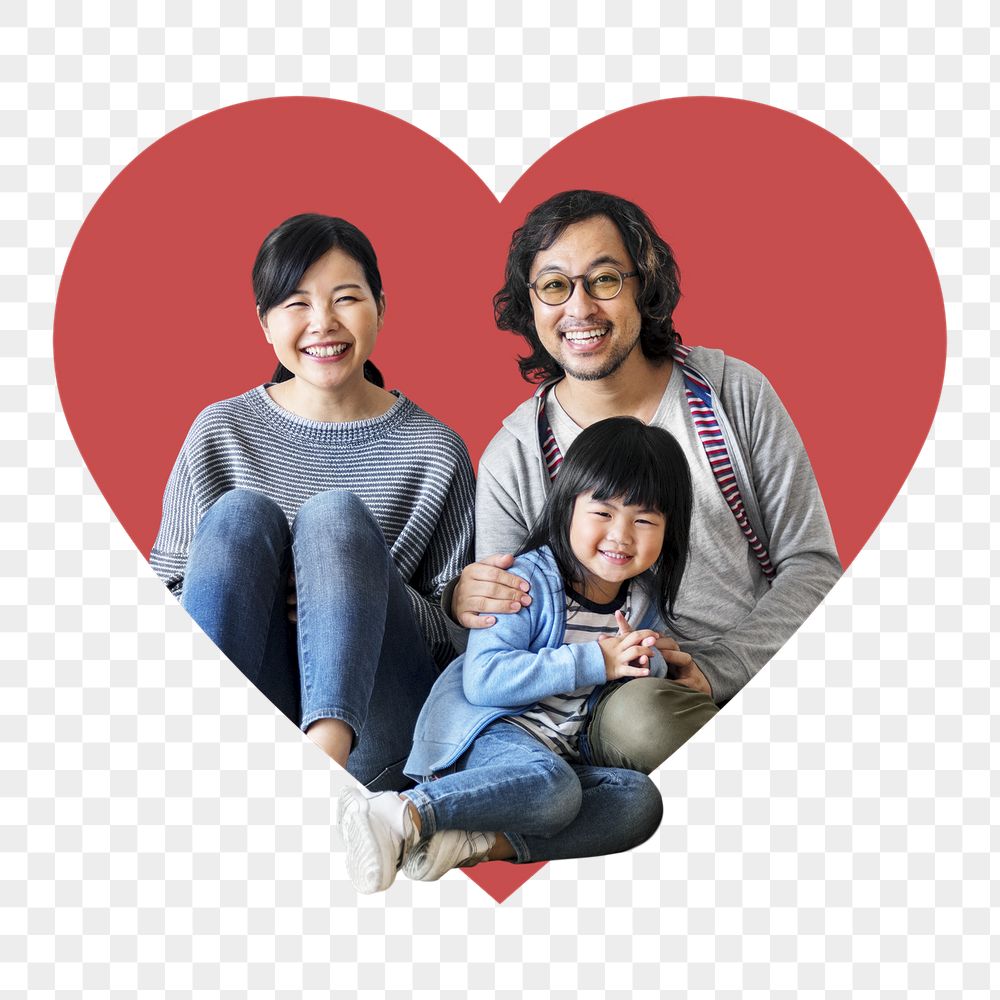 Asian family png badge sticker, | Free PNG - rawpixel