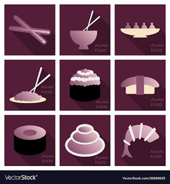 Asian food background asian food poster asian vector image