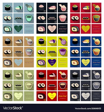 Asian food background asian food poster asian vector image