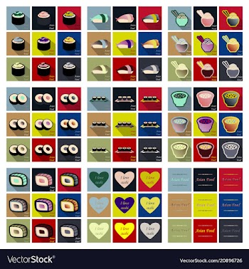 Asian food background asian food poster asian vector image