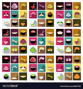 Asian food background asian food poster asian vector image