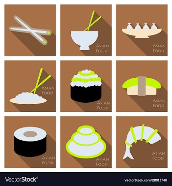 Asian food background asian food poster asian vector image