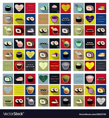 Asian food background asian food poster asian vector image