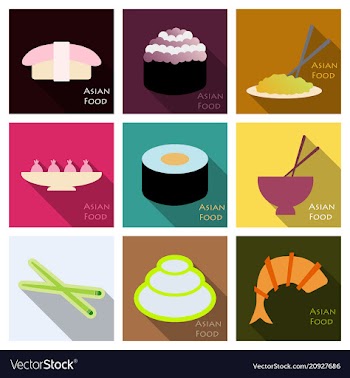 Asian food background asian food poster asian vector image