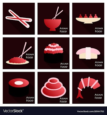 Asian food background asian food poster asian vector image