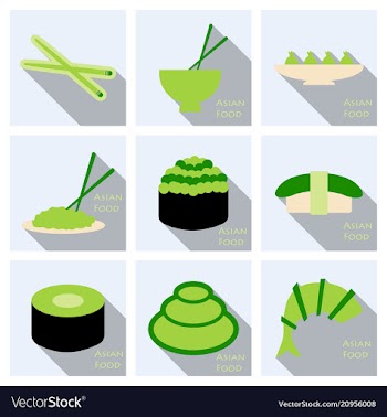 Asian food background asian food poster asian vector image