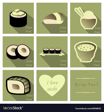 Asian food background asian food poster asian vector image