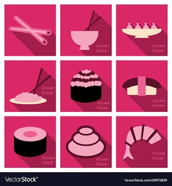 Asian food background asian food poster asian vector image