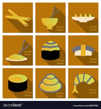 Asian food background asian food poster asian vector image