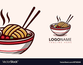 asian food bowl mascot logo