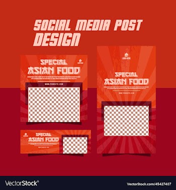 asian food flyer or japanese food menu poster