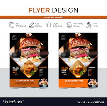 asian food flyer with chinese cuisine image