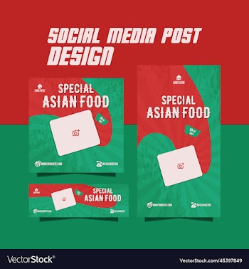 asian food menu flyer or social media food post