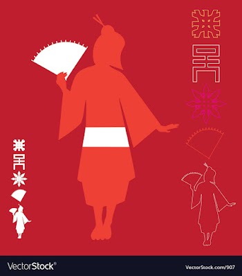 Asian graphic elements vector image