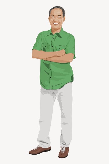 Asian man character, full body | Free PSD - rawpixel