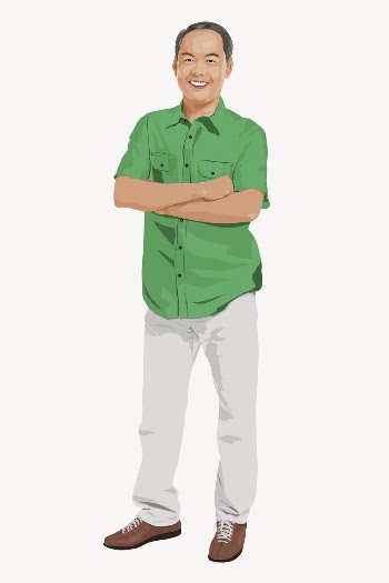 Asian man character, full body | Free Vector - rawpixel
