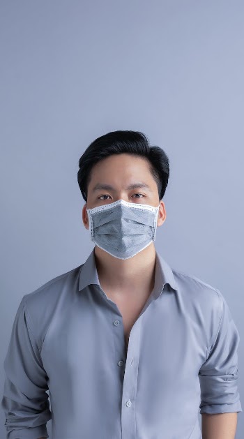 Asian man in protective mask