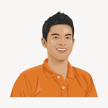 Asian man, smiling character sticker, | Free Vector - rawpixel