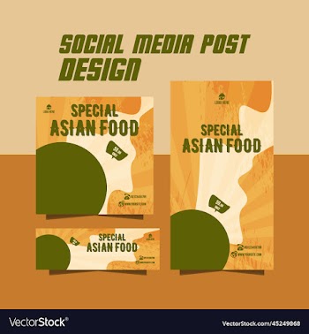 asian seafood menu flyer template design