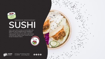 Asian sushi restaurant banner template Free Psd