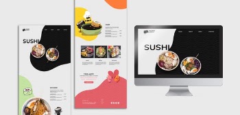 Asian sushi restaurant social media posts Free Psd