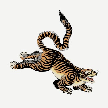 Asian tiger, vintage animal illustration | Free PSD Illustration - rawpixel