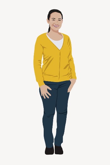 Asian woman, full body illustration | Free PSD - rawpixel