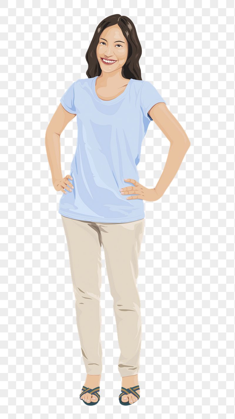 Asian woman png sticker, standing | Free PNG - rawpixel