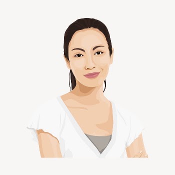 Asian woman portrait, character sticker | Free PSD - rawpixel