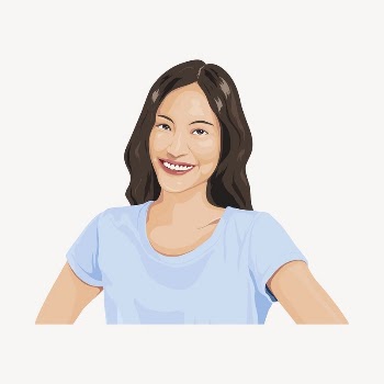Asian woman portrait, character sticker, | Free Vector - rawpixel