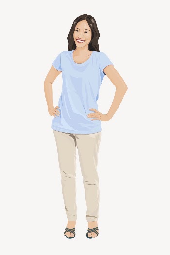 Asian woman, standing character illustration | Free PSD - rawpixel
