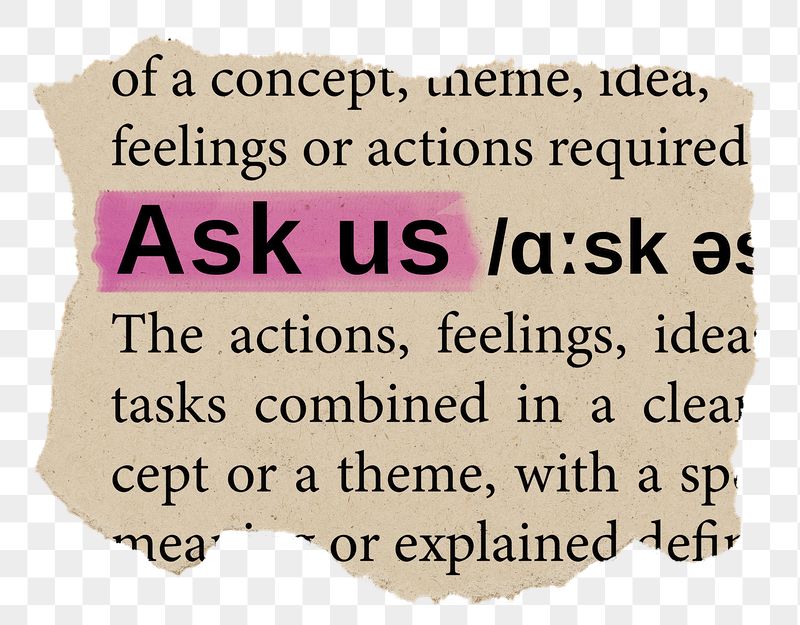 Ask us png word sticker, | Free PNG - rawpixel