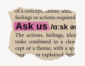 Ask us ripped dictionary, editable | Free PSD - rawpixel