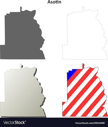 Asotin Map Icon Set vector image