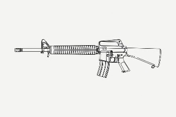 Assault rifle collage element, vintage | Free PSD Illustration - rawpixel
