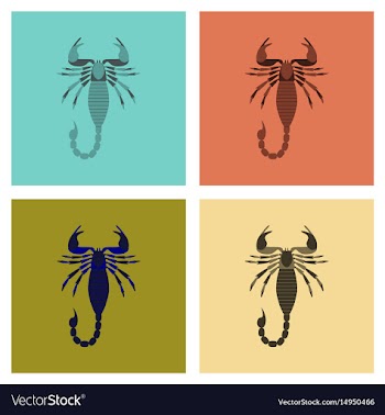 Assembly flat animal scorpio vector image