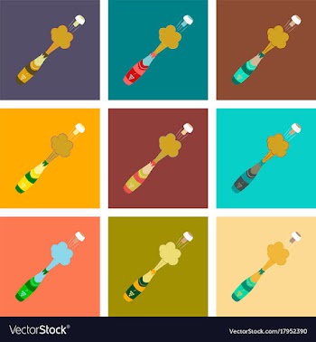 Assembly flat bottle champagne vector image