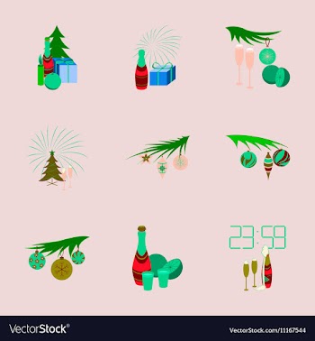 Assembly flat celebration Christmas vector image