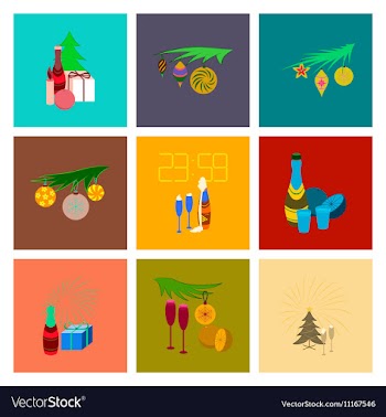 Assembly flat celebration Christmas vector image