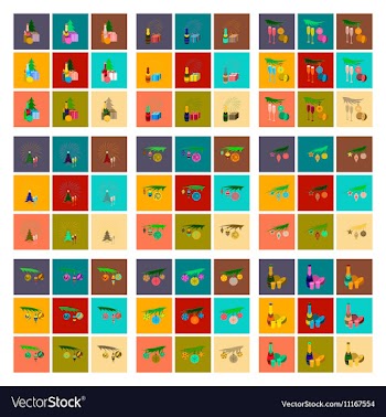 Assembly flat celebration Christmas vector image